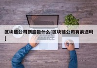 区块链公司到底做什么[区块链公司有前途吗]